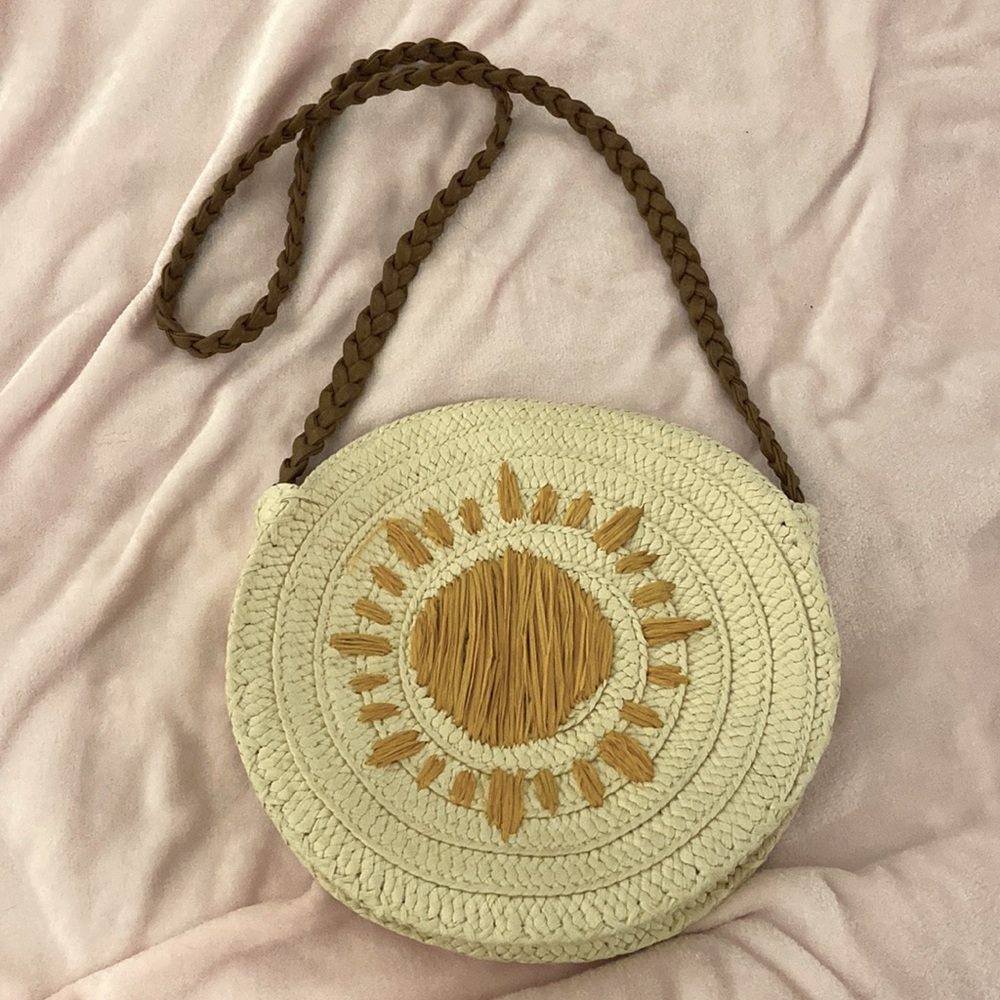 JCPenney Sunshine Straw Shoulder Purse